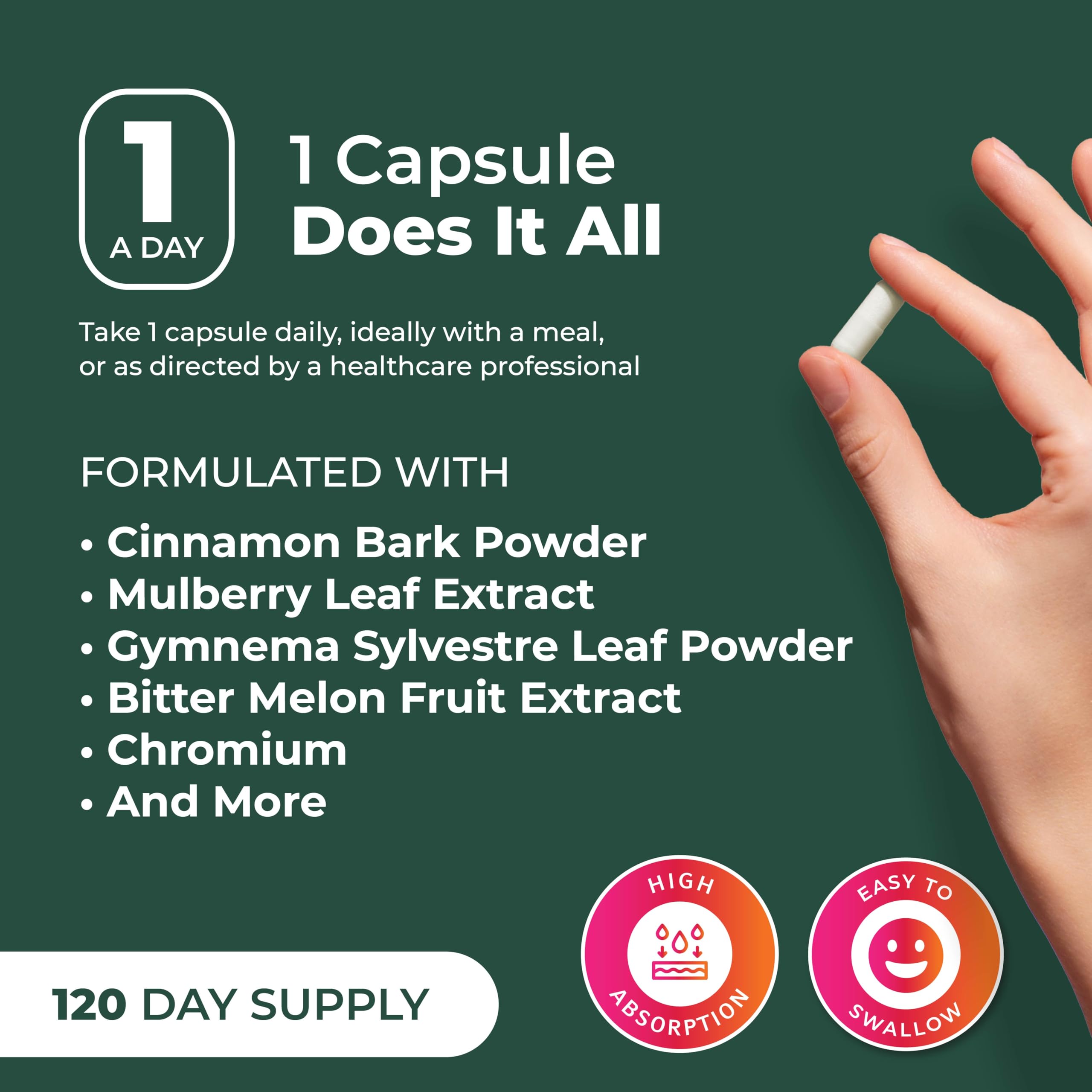 PurePremium Supplements Cinnamon Blood Sugar Support capsules on a wooden table