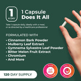 PurePremium Supplements Cinnamon Blood Sugar Support capsules on a wooden table