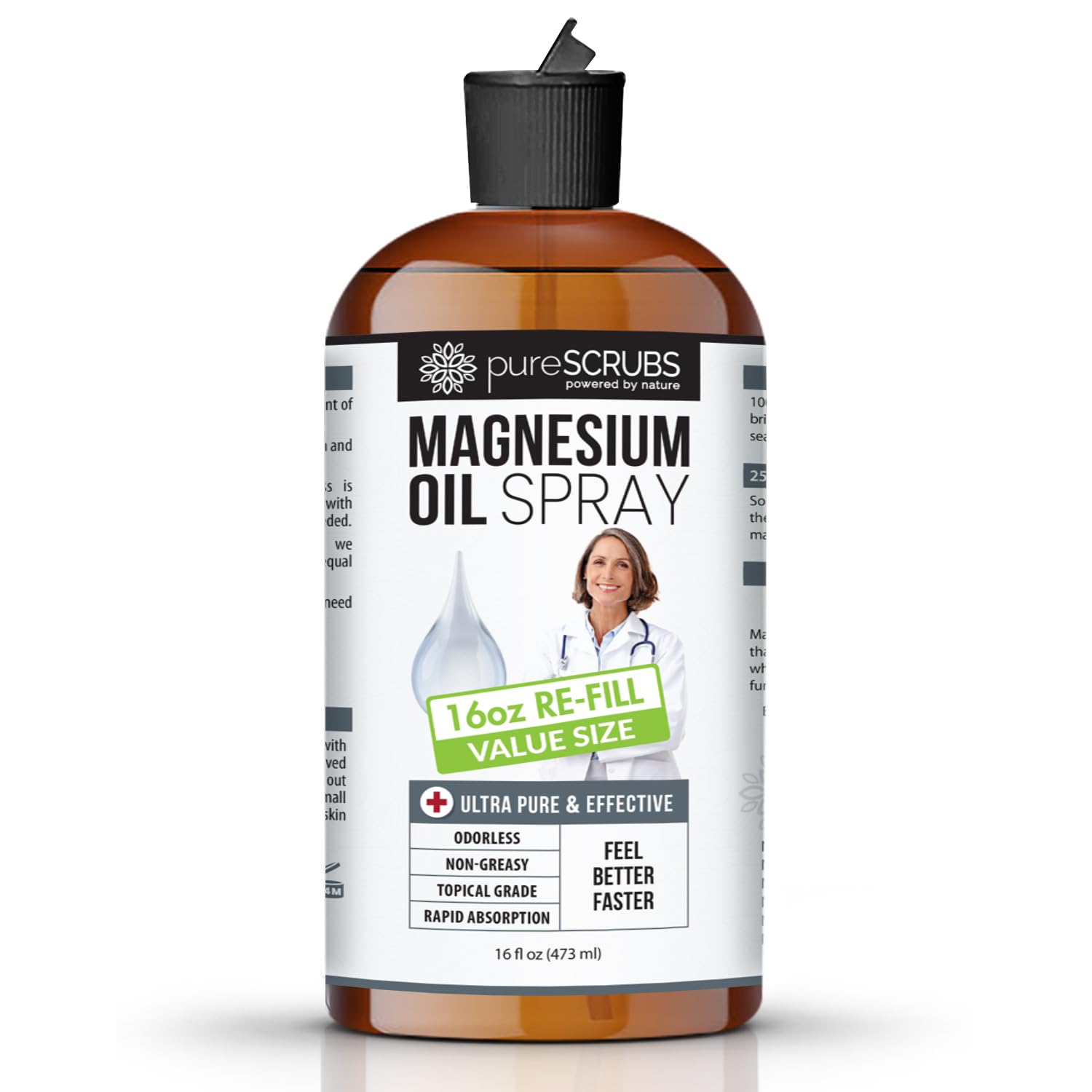 pureSCRUBS Magnesium Oil Spray 621g front view