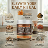 PureShrooms Perfect 7 Instant Coffee preparation with hot water