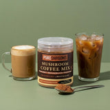 PureShrooms Perfect 7 Instant Coffee product details on a table
