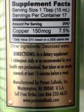 Purest Colloids MesoCopper 290g bottle back view with ingredients
