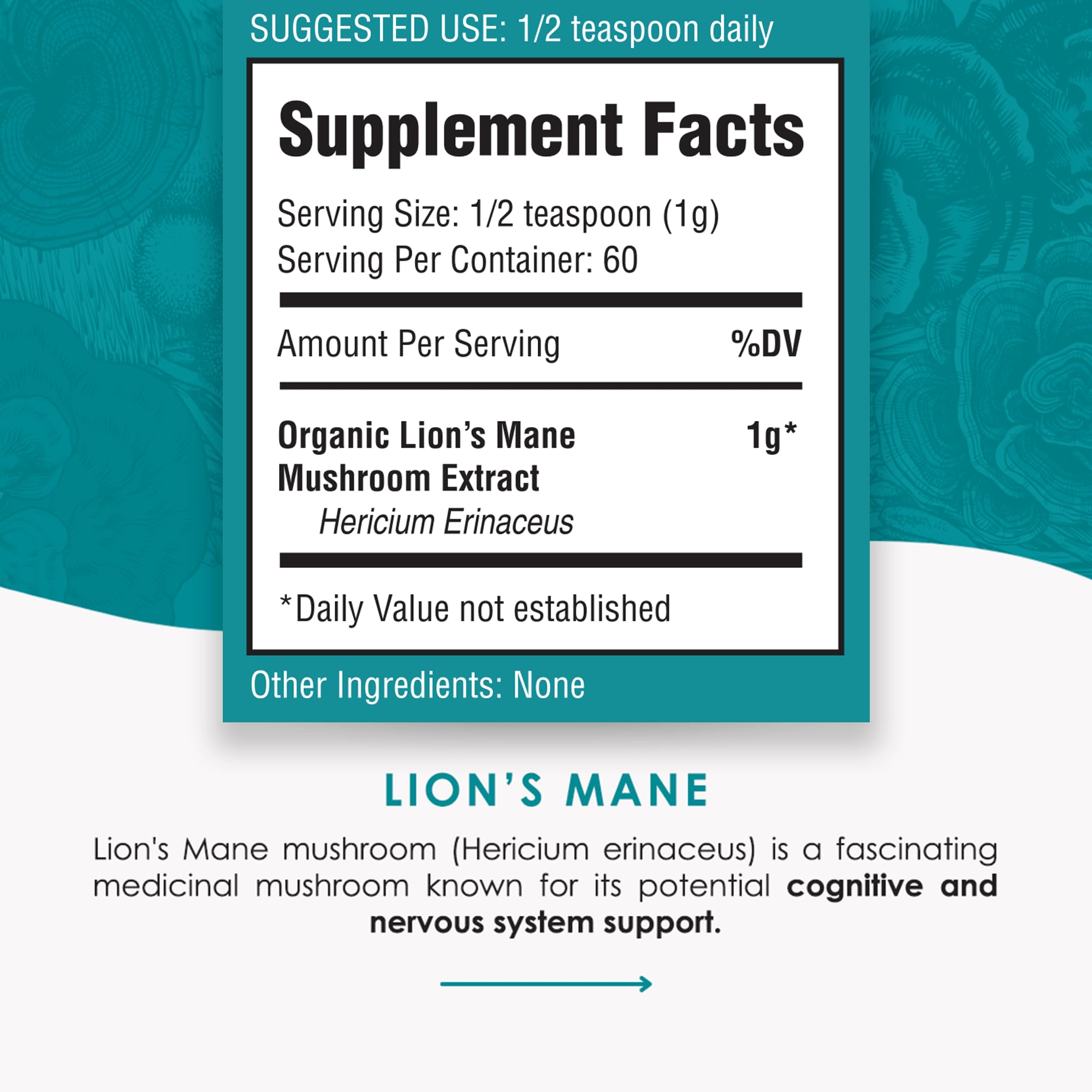 Purest Mushrooms Lion's Mane Mushroom Powder packaging