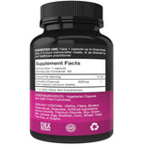 Purest Vantage Activated Charcoal Capsules 600mg bottle side view