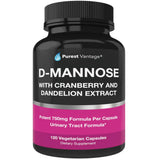 Purest Vantage D-Mannose 600mg capsules bottle front view