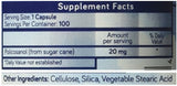 Puresugar cane Policosanol 20mg capsules opened bottle