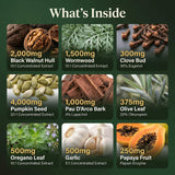 PURETREX Herbal Cleanse Capsules displayed with natural herbs