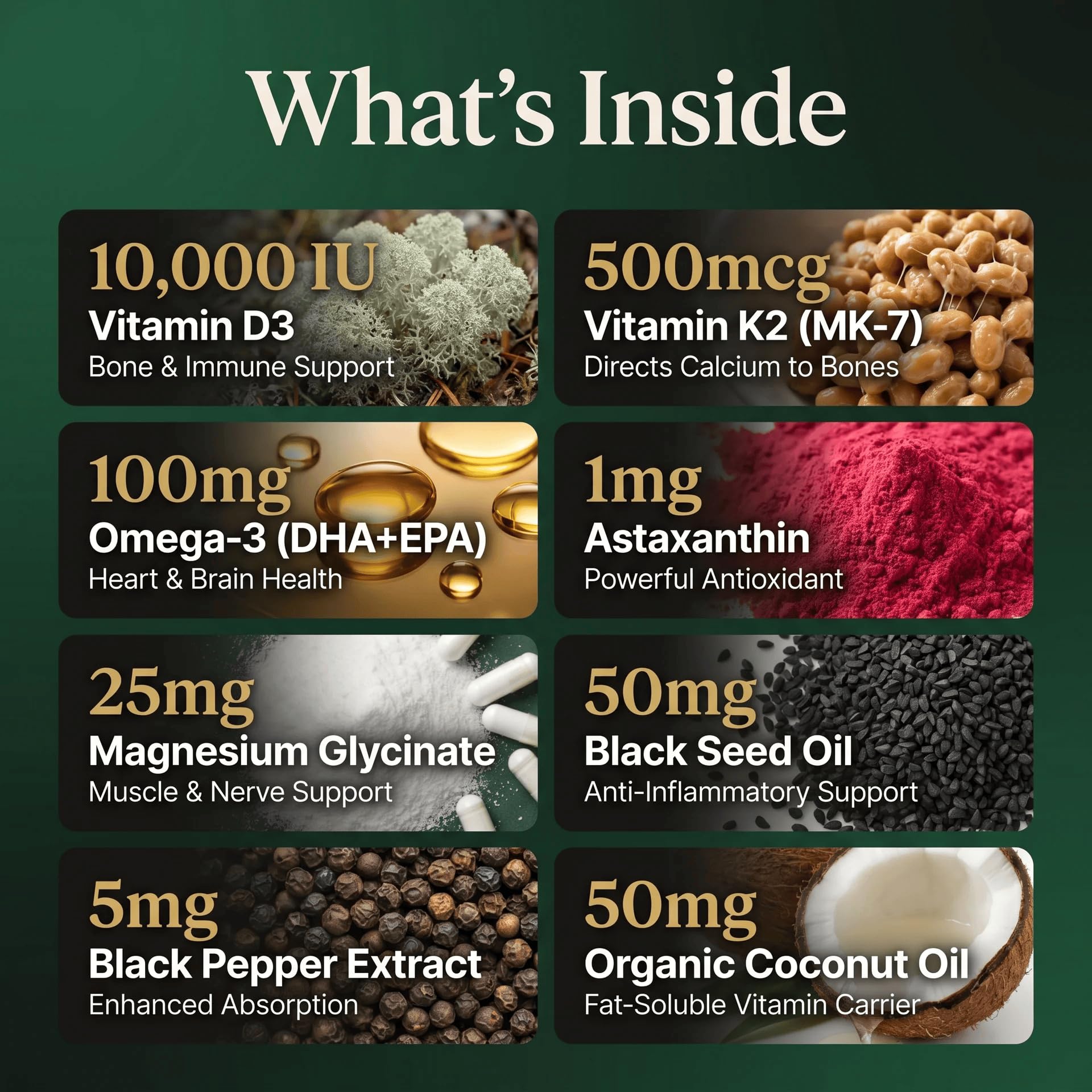 PURETREX Vitamin D3 K2 Softgels 10000 IU softgel close-up