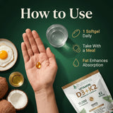 PURETREX Vitamin D3 K2 Softgels 10000 IU with breakfast