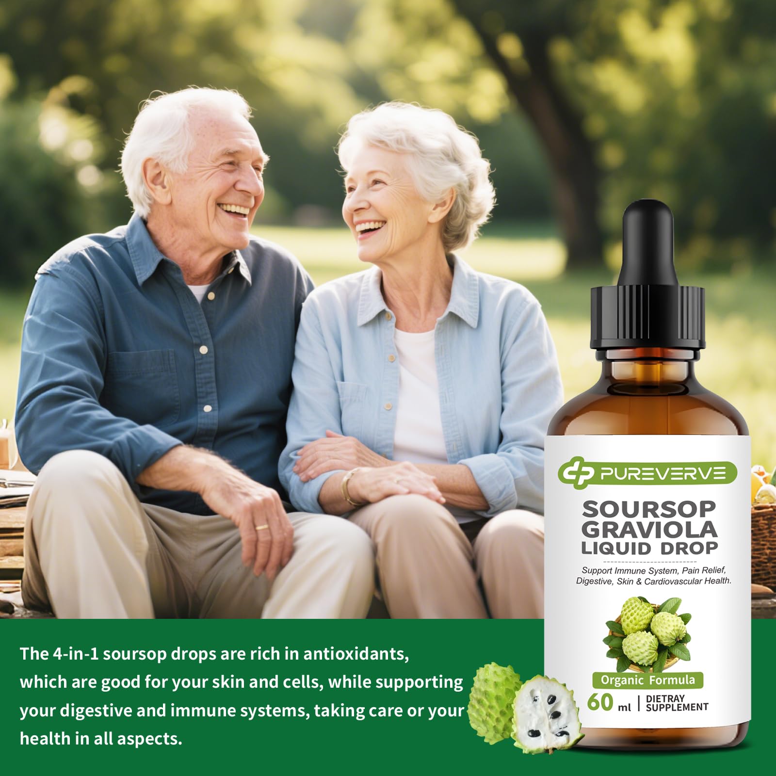 Pureverve Liquid Vitamin Drops bottle on a kitchen counter