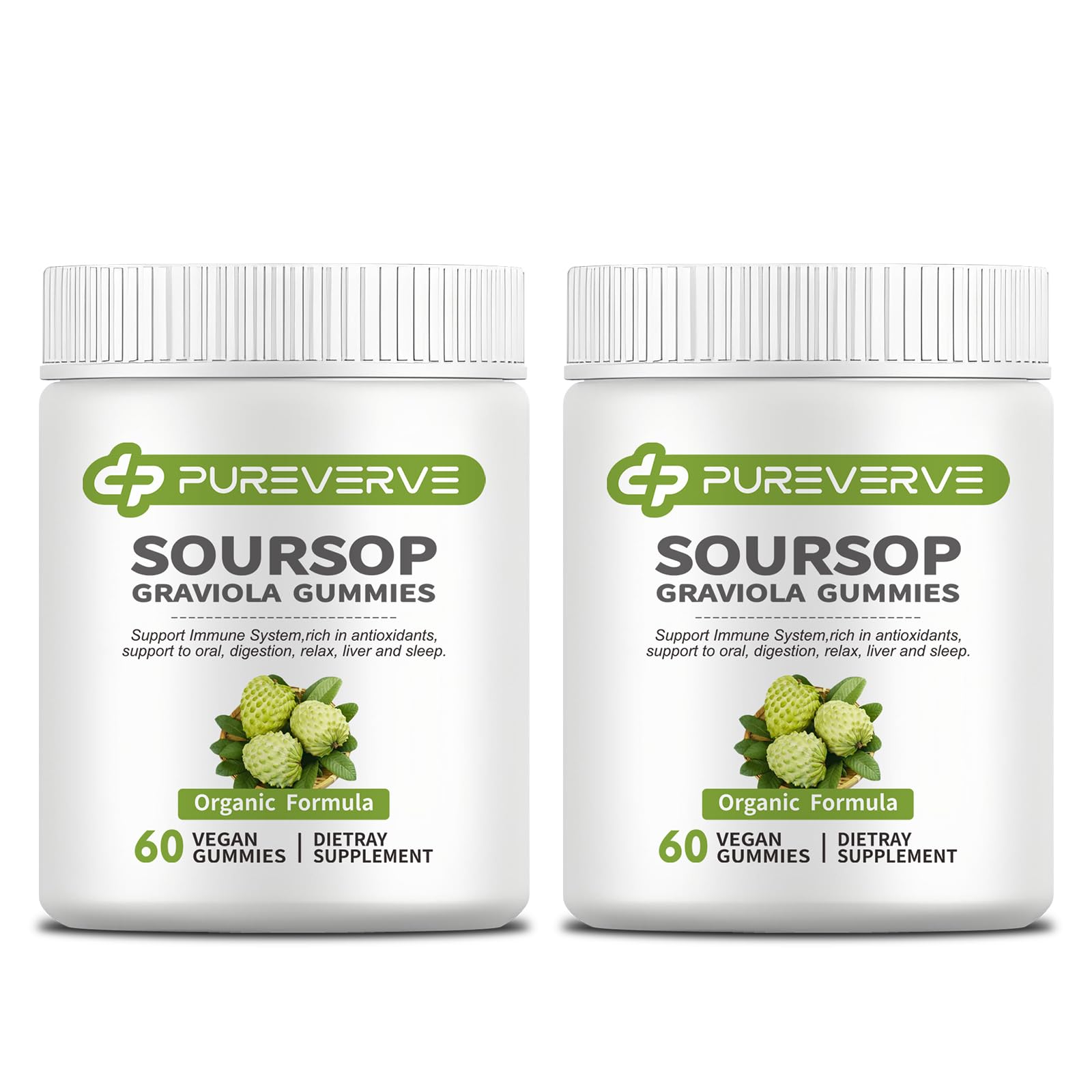Pureverve Soursop Leaf Extract Gummies front view with packaging