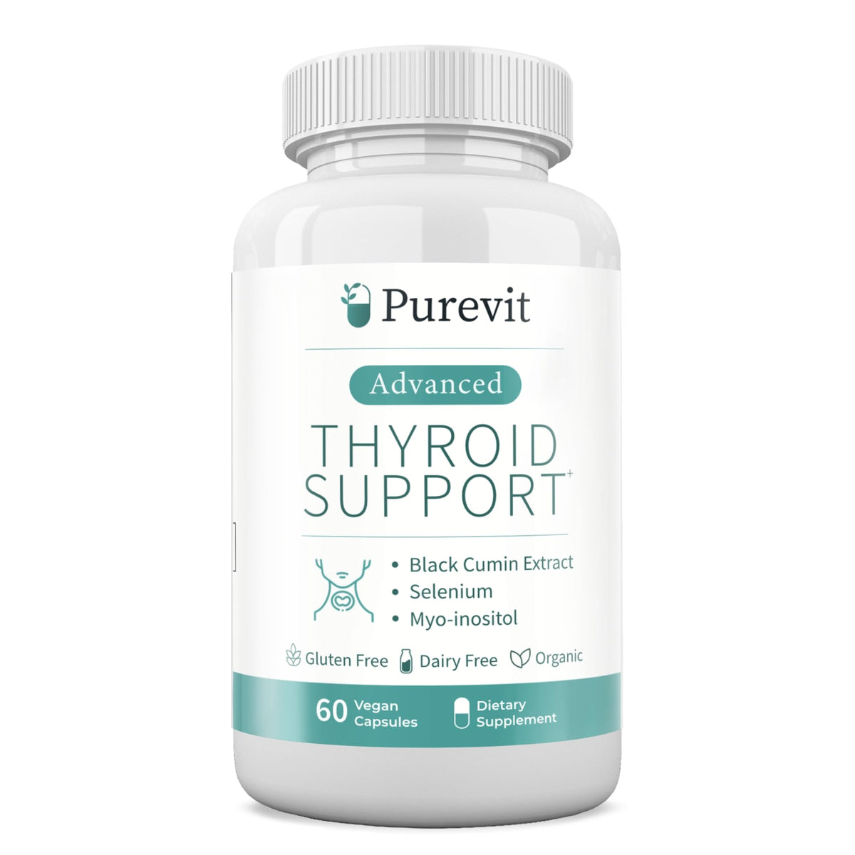 Purevit Thyroid Support Supplement 65g front view