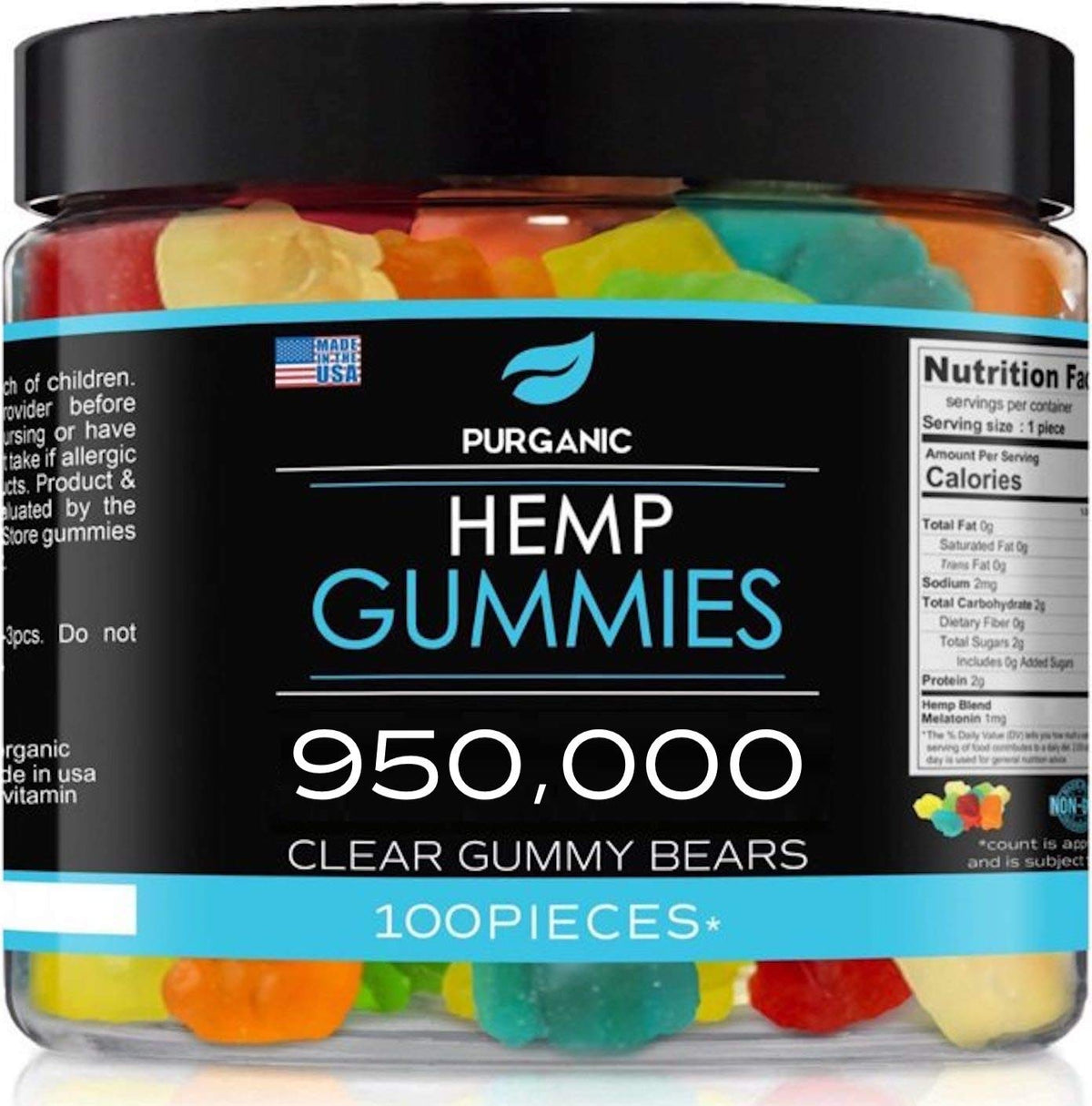 Purganic Gummy Bears 100 count packaging front view