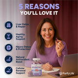 Purify Life Resveratrol Gummies back view with ingredient list