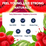 Purify Life Resveratrol Gummies showing natural watermelon flavour
