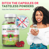 Purify Life Saw Palmetto Gummies in a hand for size reference