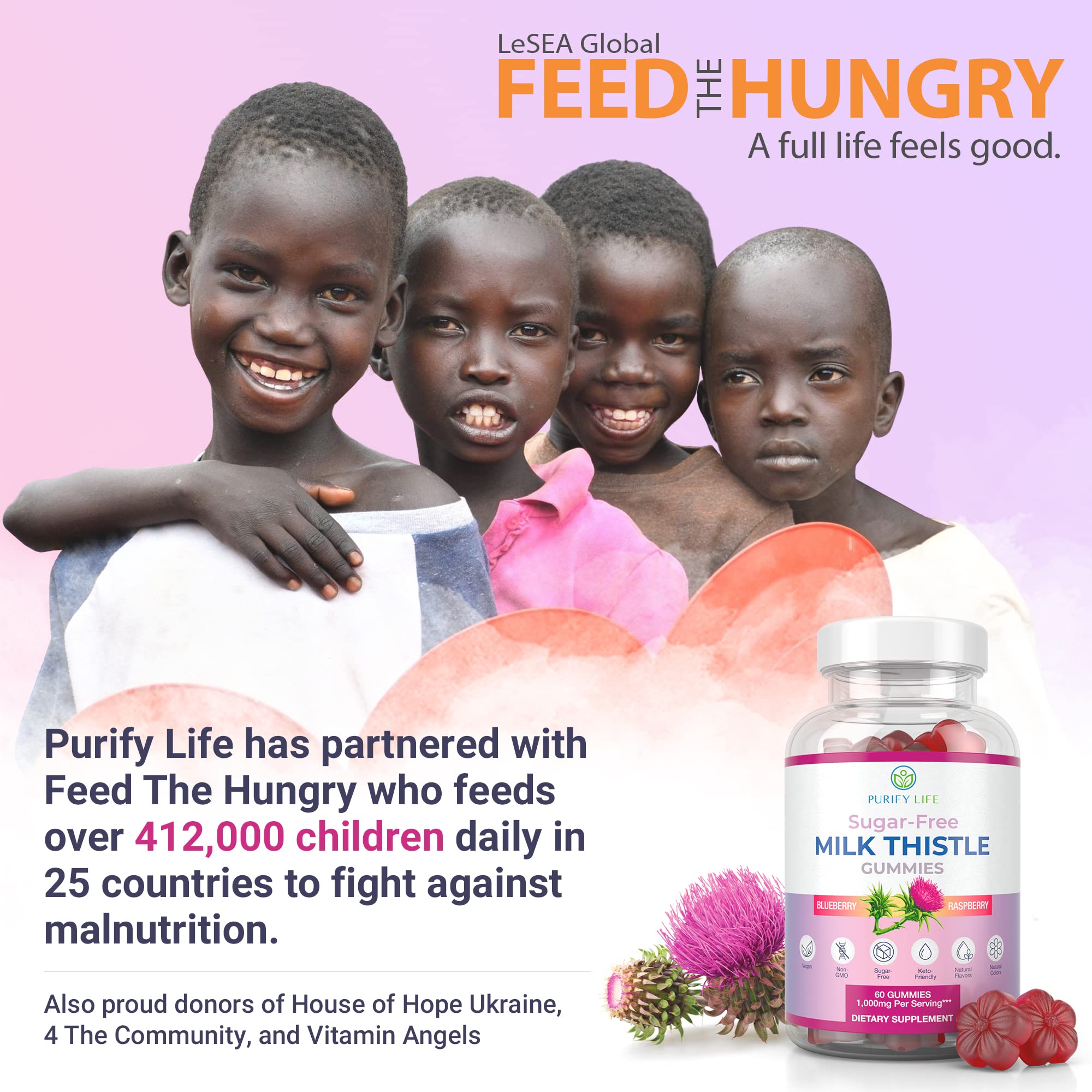 Purify Life Sugar-Free Milk Thistle Gummies with a spoon