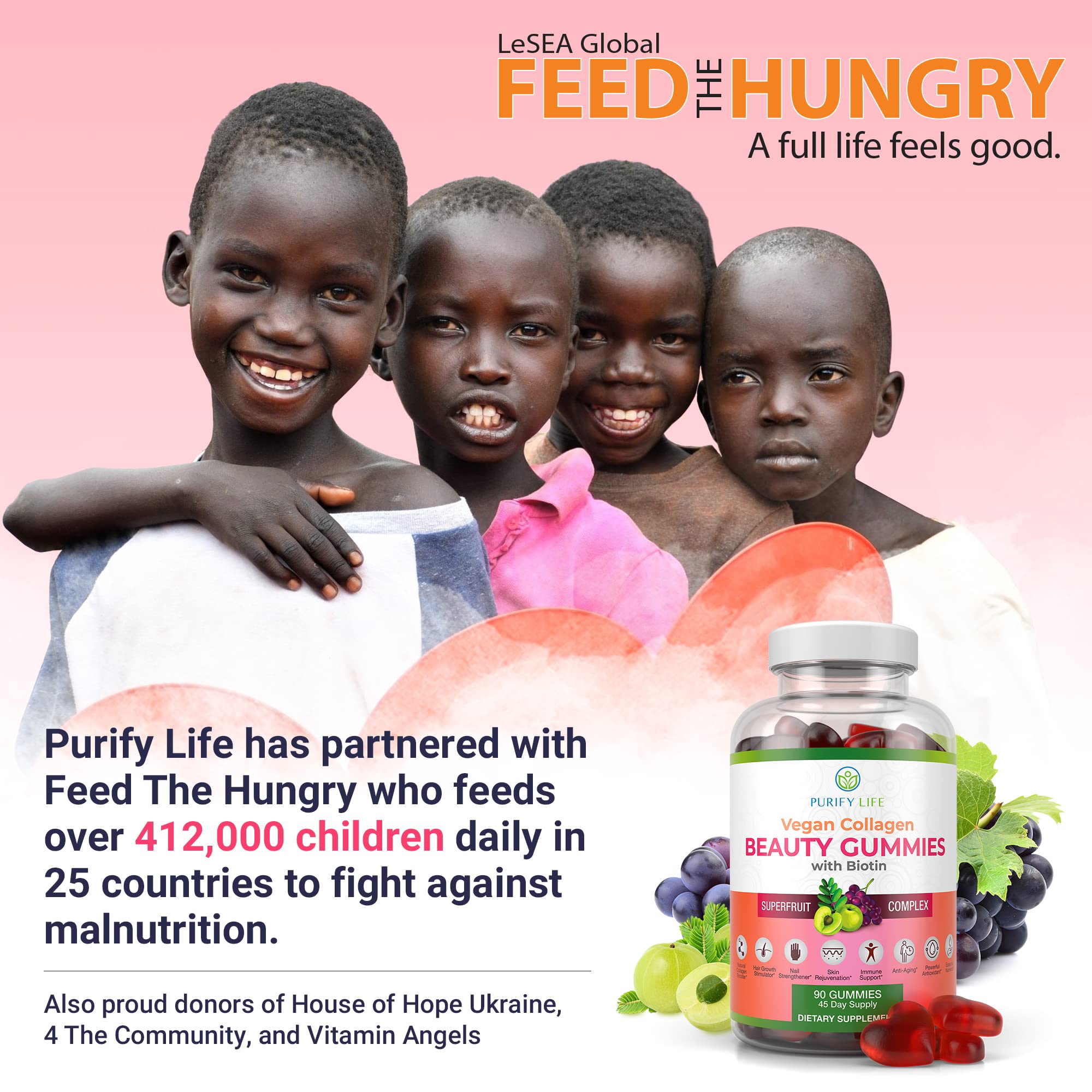Purify Life Vegan Collagen Gummies showing individual gummy