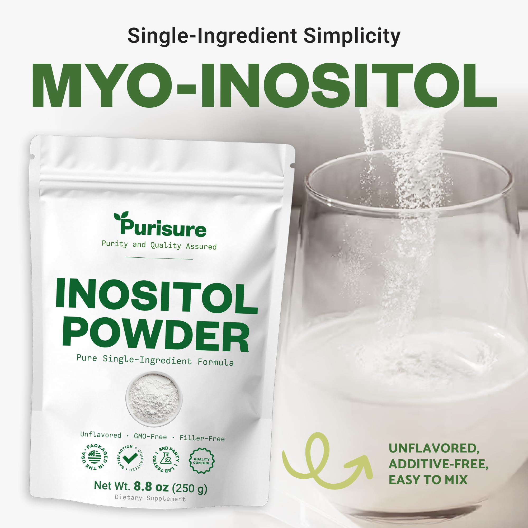 Purisure Inositol Powder 250g in a smoothie
