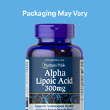 Puritan's Pride Alpha Lipoic Acid 300mg softgels bottle side view