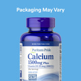 Puritan's Pride Calcium with Vitamin D3 1500mg side view