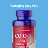 Puritan's Pride Co Q-10 100mg softgels bottle side view