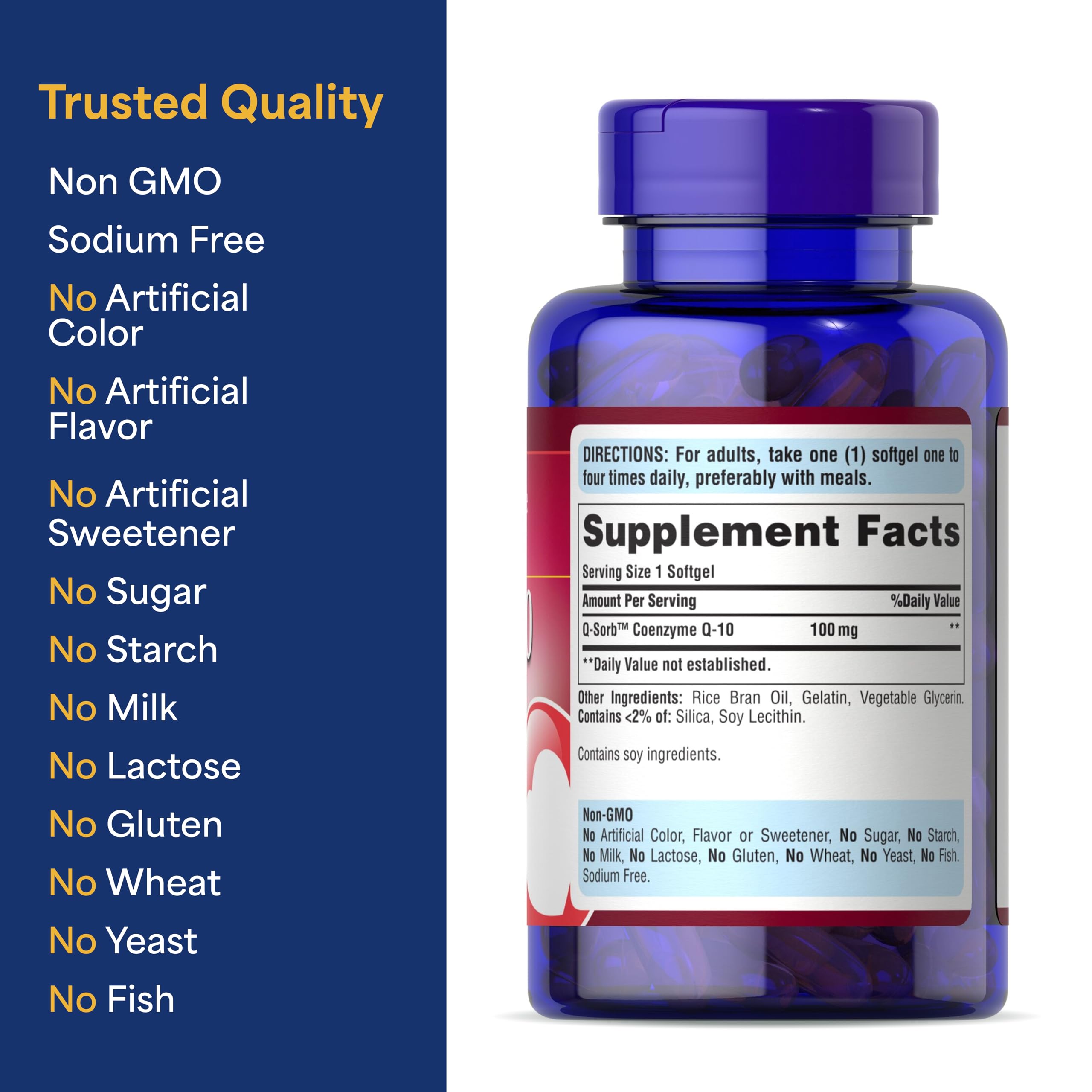 Puritan's Pride Co Q-10 100mg softgels with measuring spoon