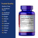 Puritan's Pride Co Q-10 600mg Softgels on a wooden table