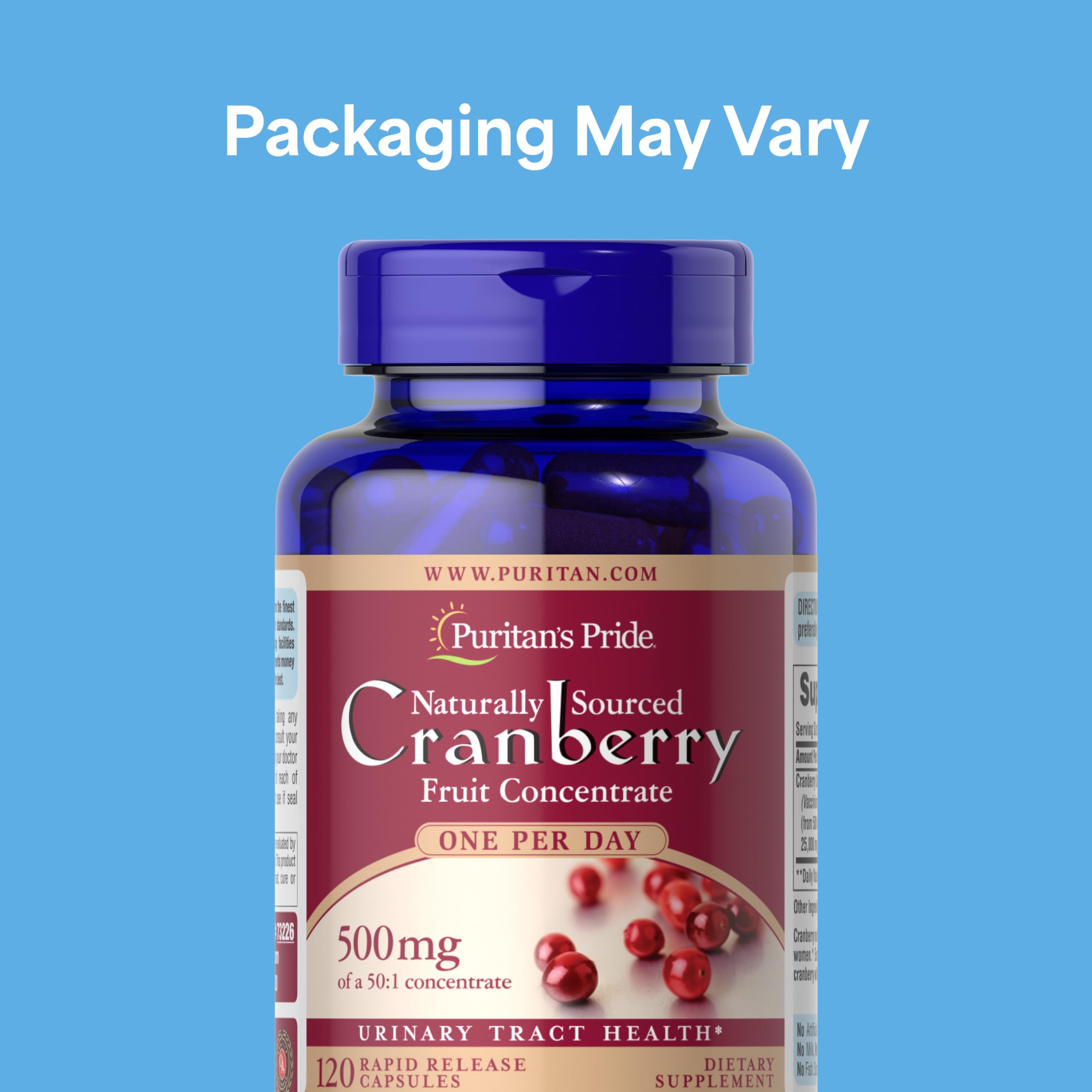Puritan's Pride Cranberry Concentrate 120 capsules bottle