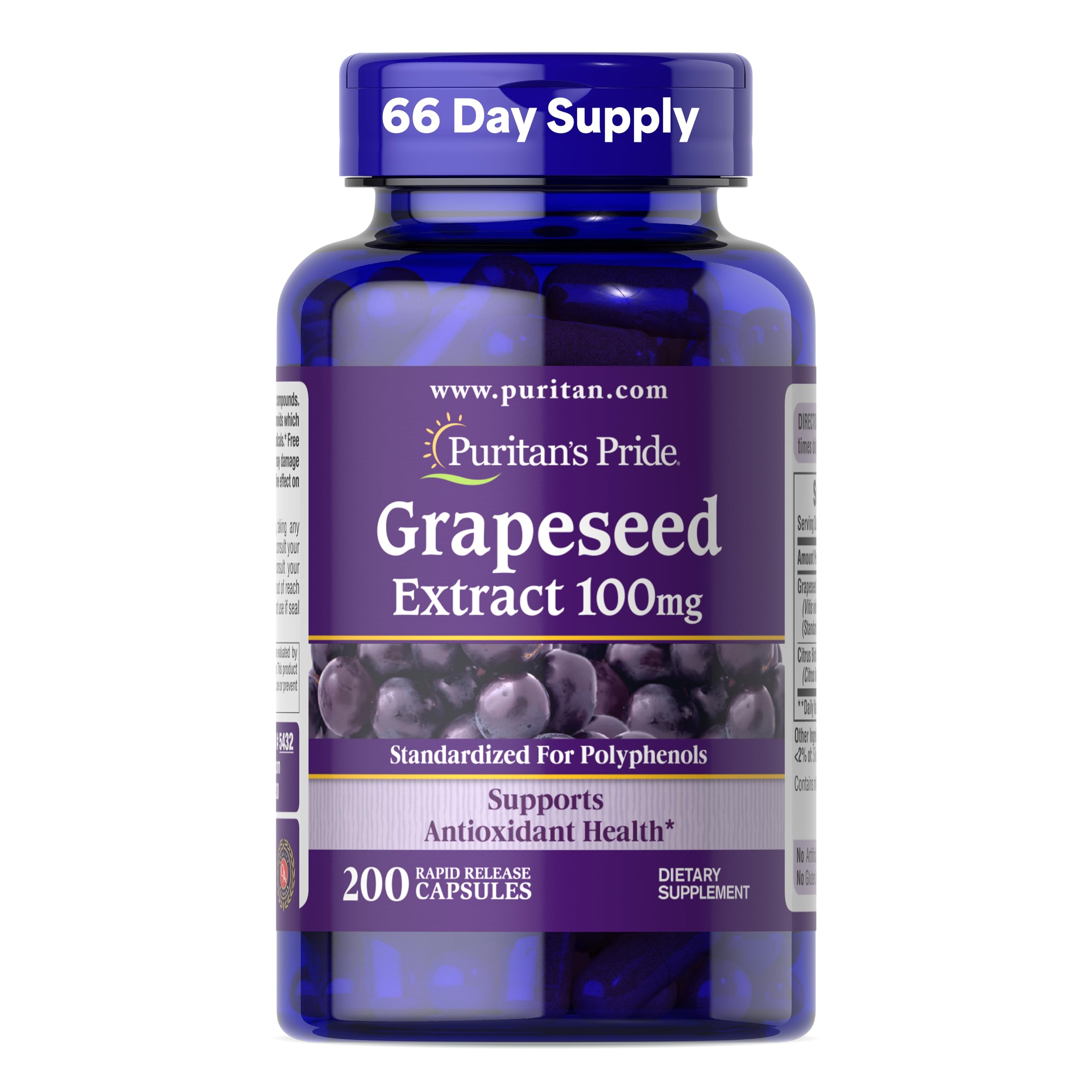 Puritan's Pride Grape Seed Extract bottle front view
