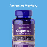 Puritan's Pride Grape Seed Extract capsules close-up