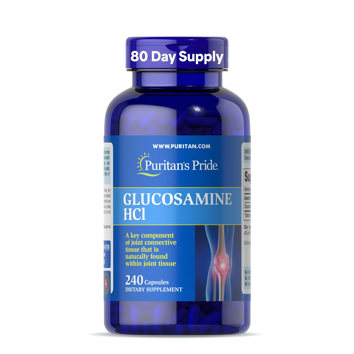 Puritan's Pride Joint Formula Glucosamine HCI 680mg 240 Capsules front view