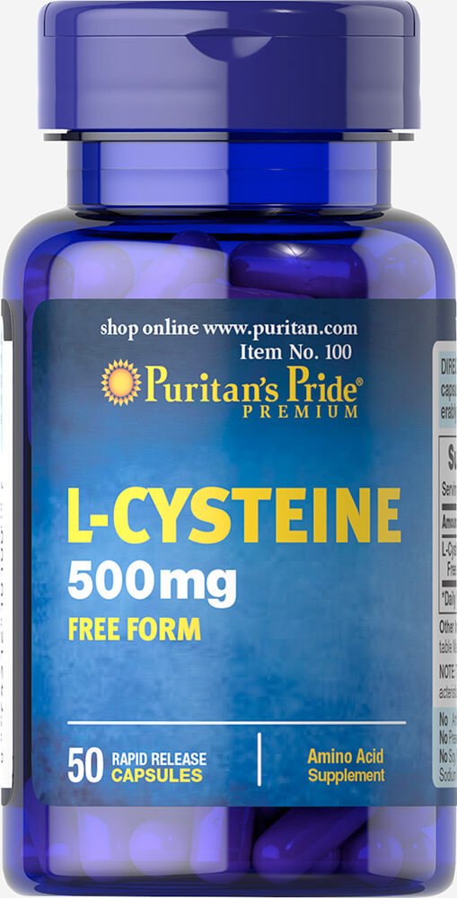 Puritan's Pride L-Cysteine Amino Acid Supplement 25 Day Supply front view