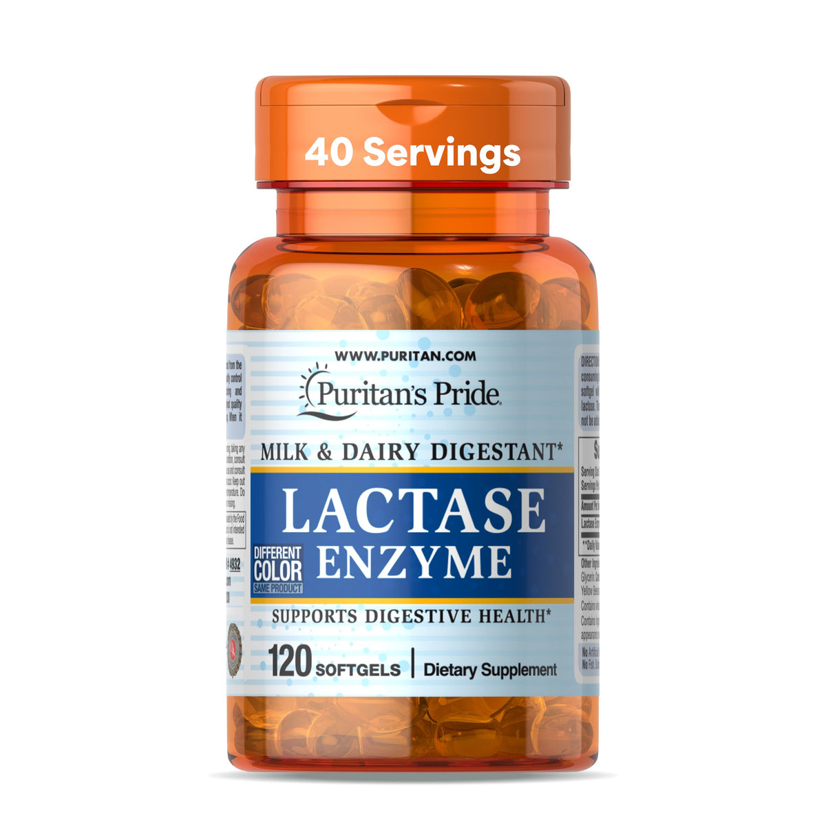 Puritan's Pride Lactase Enzyme Formula 375mg front view