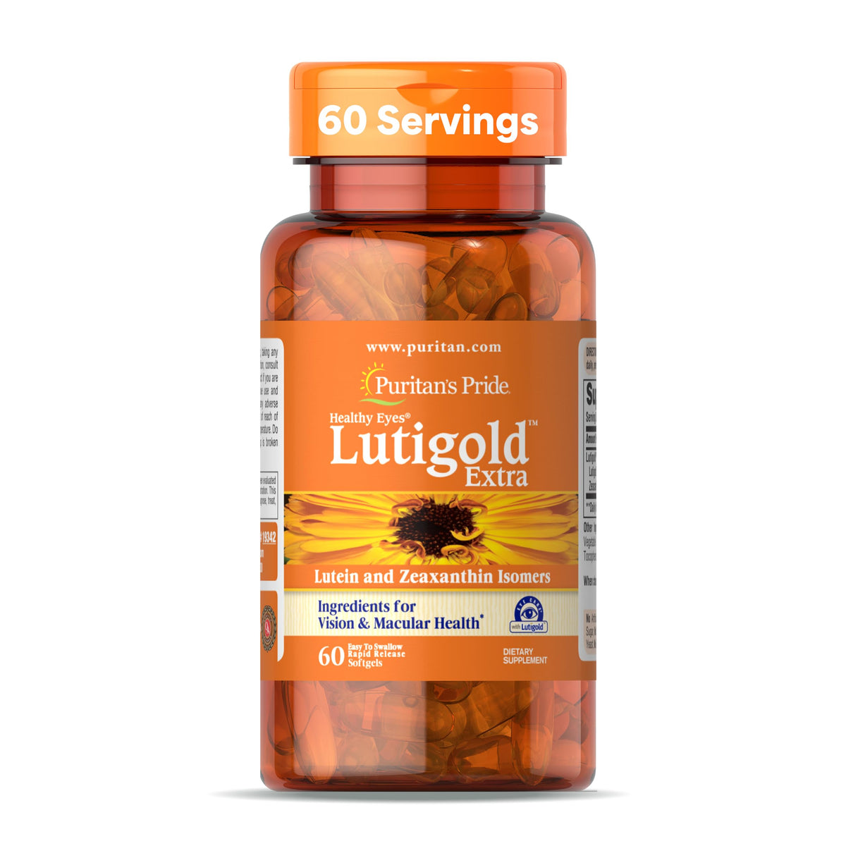 Puritan's Pride Lutein Extra 60 softgels front view