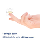 Puritan's Pride Lutein Extra 60 softgels on a wooden surface