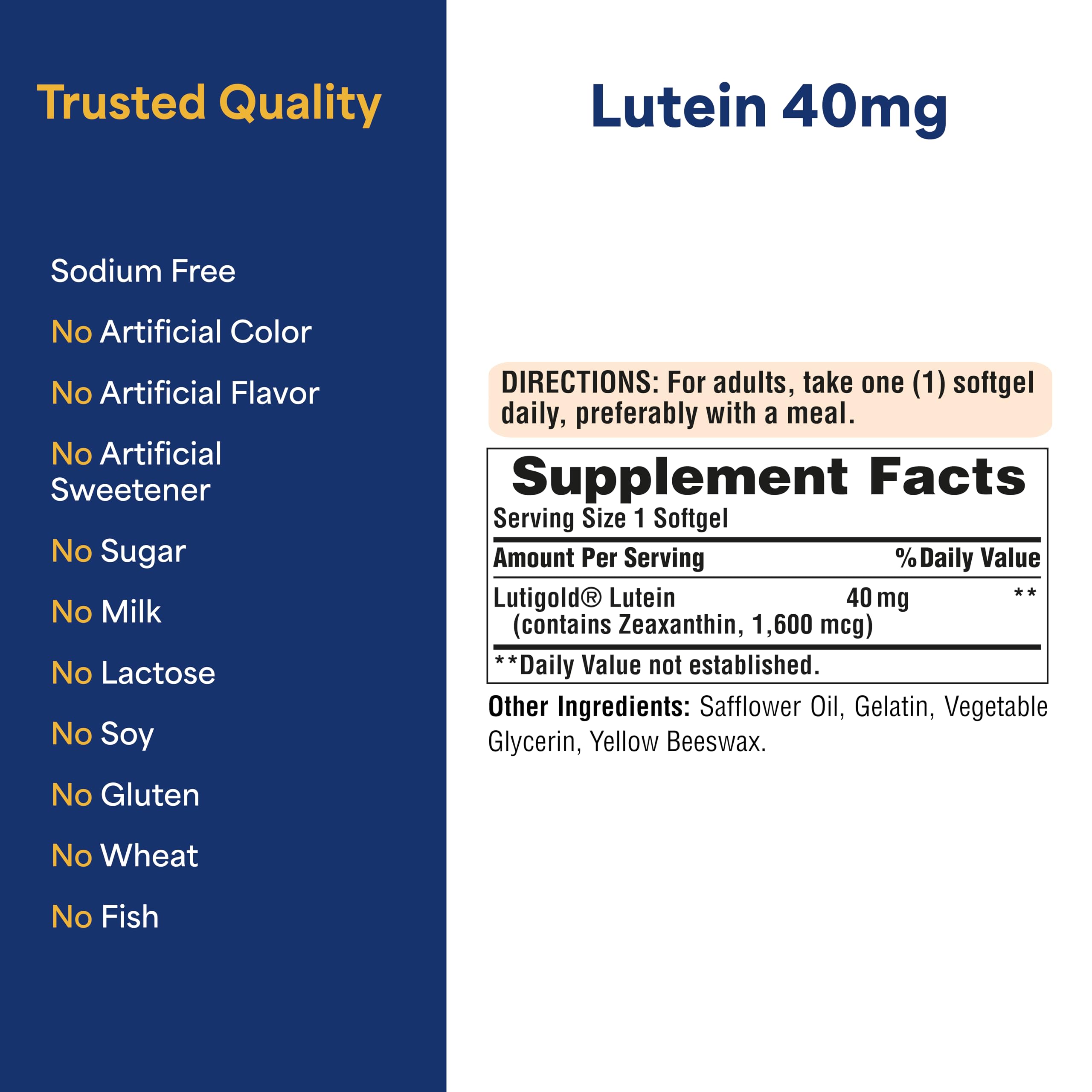 Puritan's Pride Lutein with Zeaxanthin packaging