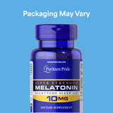 Puritan's Pride Melatonin 10mg Sleep Aid bottle side view
