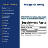 Puritan's Pride Melatonin 10mg Sleep Aid capsules on a table