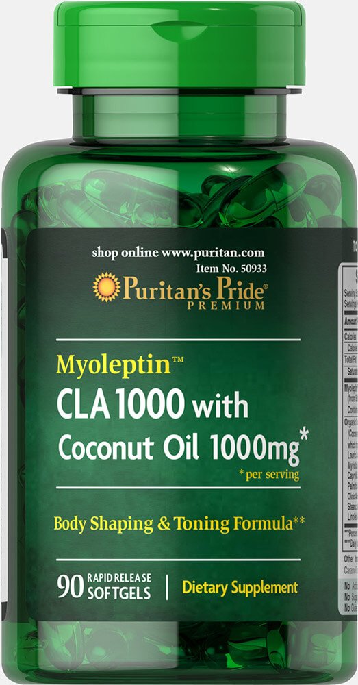Puritan's Pride Myoleptin CLA 90 softgels packaging front view
