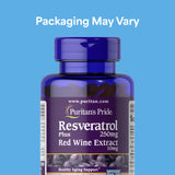 Puritan's Pride Resveratrol 250mg softgels side view