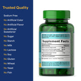 Puritan's Pride Turmeric Curcumin 1000 mg capsules on a wooden table