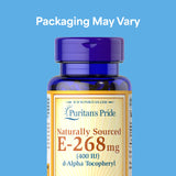 Puritan's Pride Vitamin E 400 IU softgels back view
