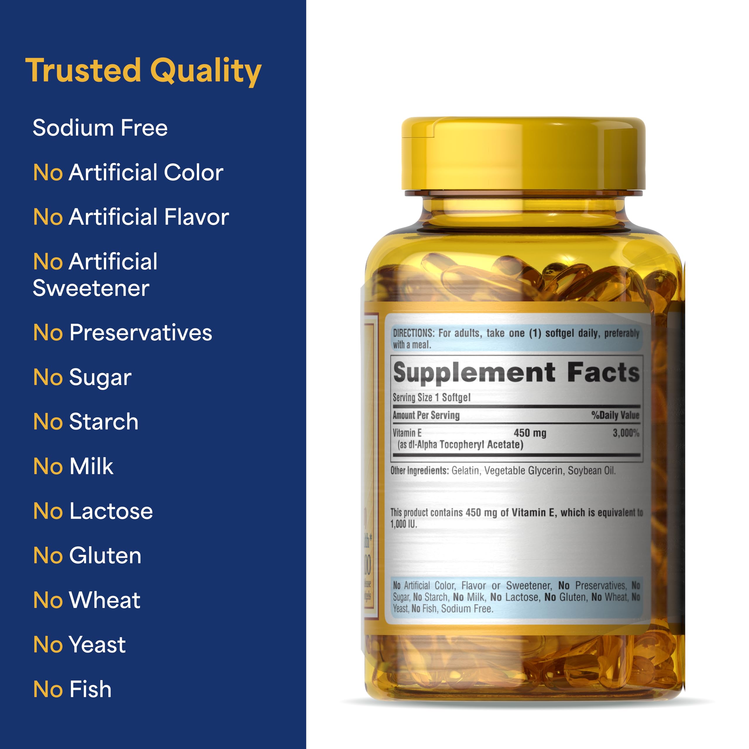 Puritan's Pride Vitamin E Softgels 450mg packaging