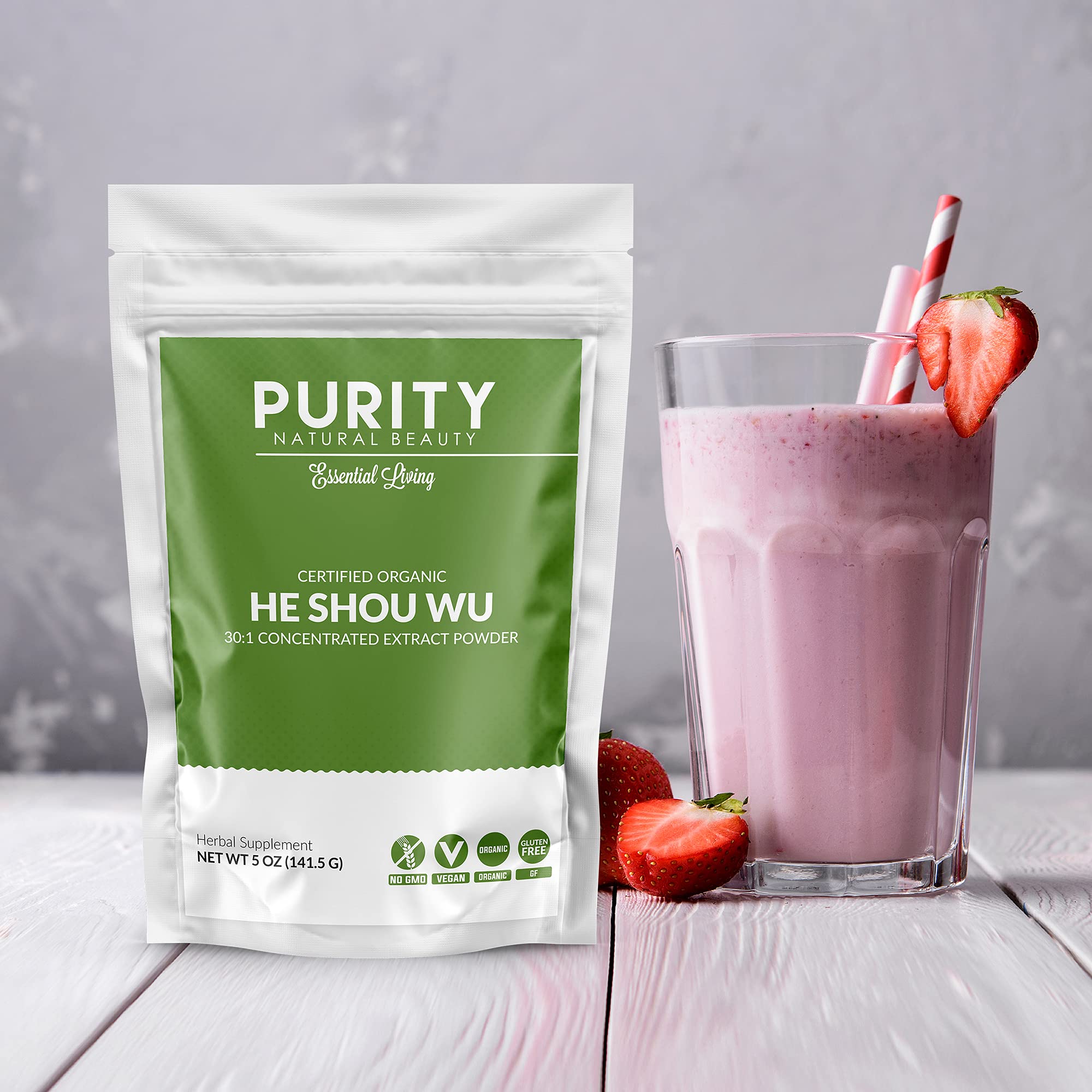 Purity He Shou Wu Organic Powder packaging