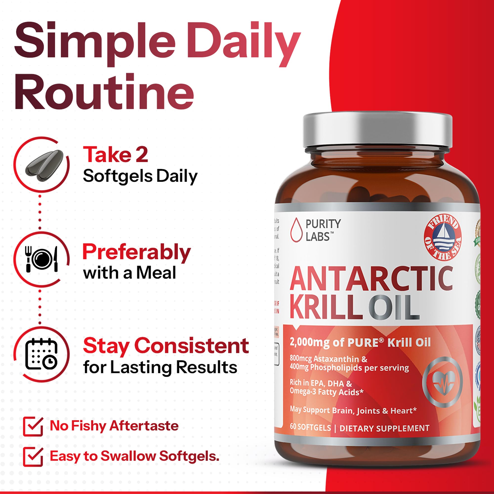Purity Labs Antarctic Krill Oil softgels close-up