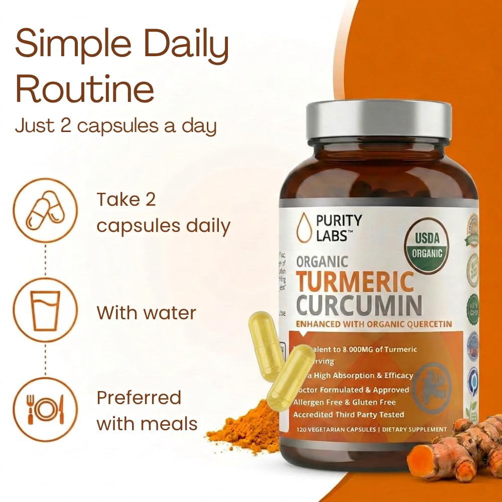 Purity Labs Organic Turmeric Curcumin Supplement in a lifestyle setting