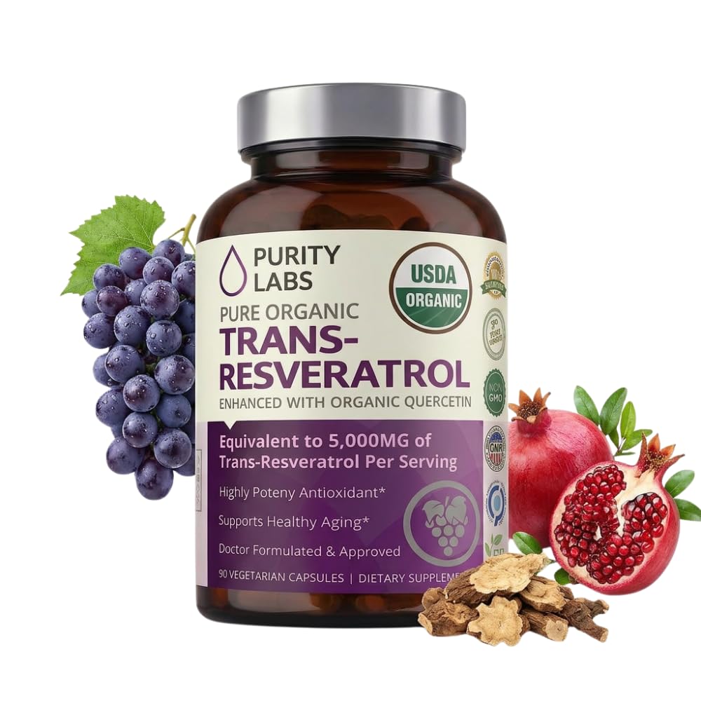 Purity Labs Trans Resveratrol Antioxidant Supplement front view