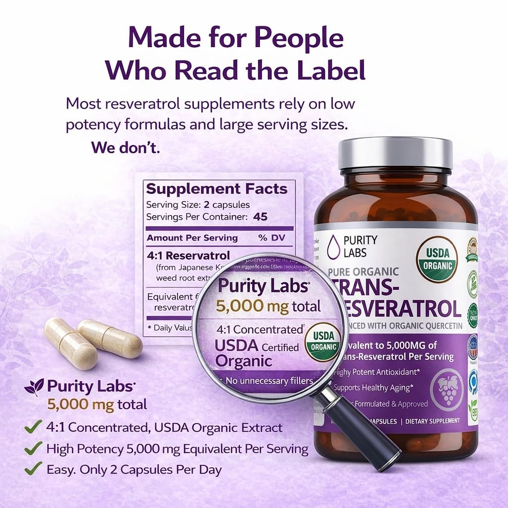 Purity Labs Trans Resveratrol ingredients list