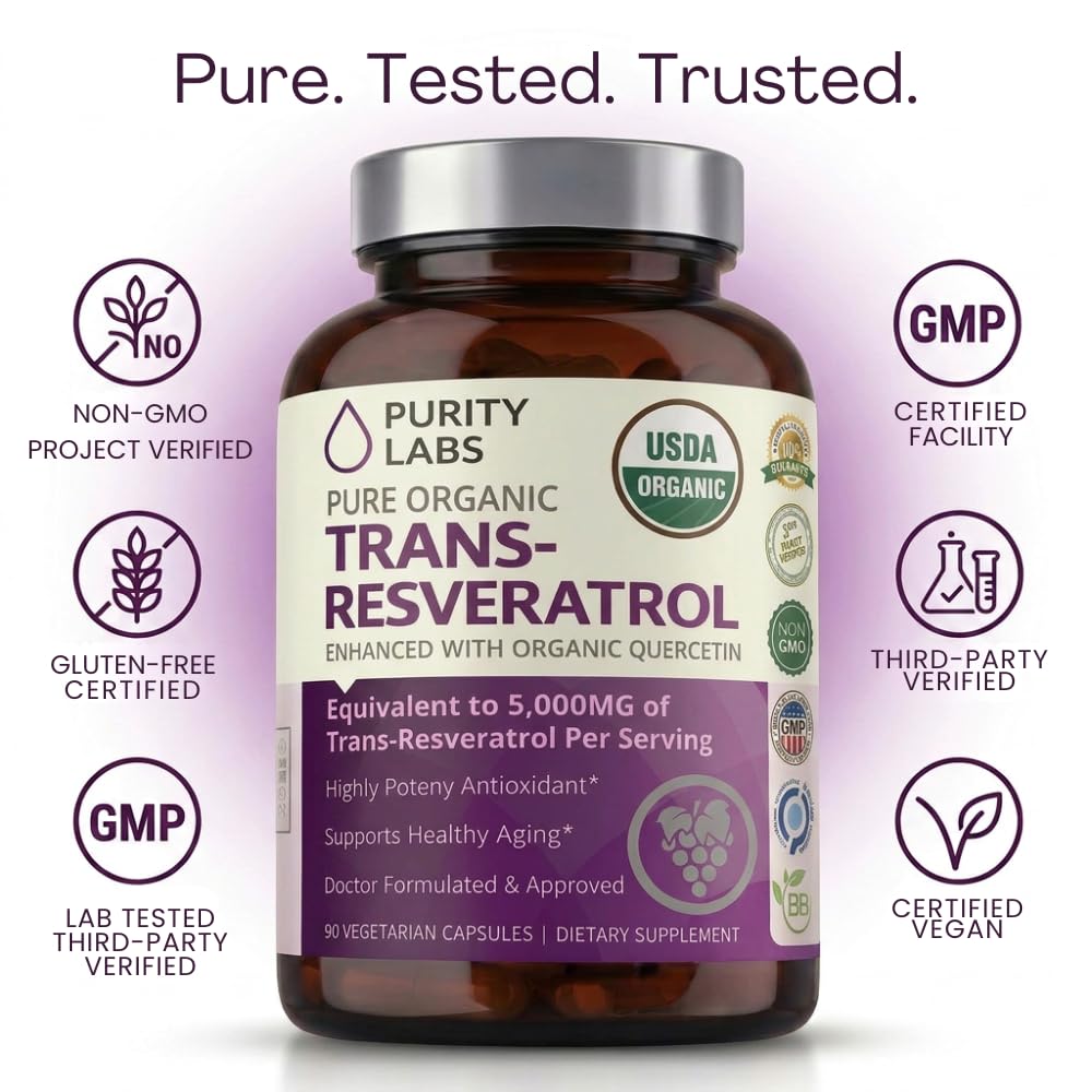 Purity Labs Trans Resveratrol supplement packaging